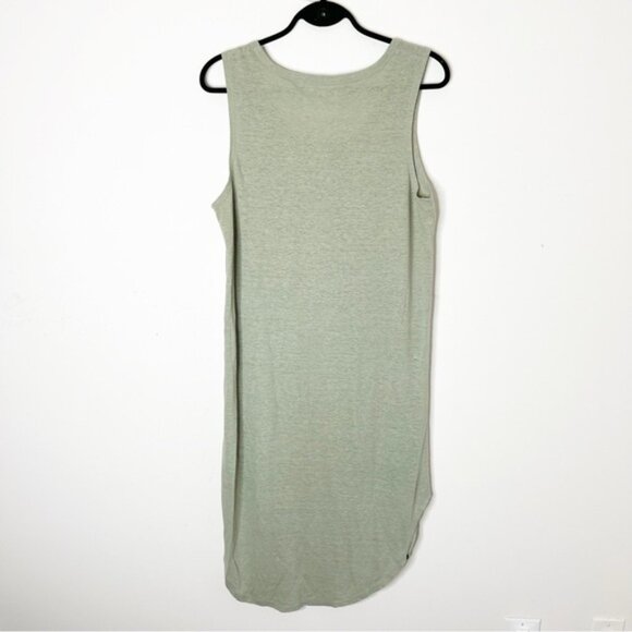 AERIE Midi Tank Dress Linen blend sleeveless Sage Green High Low hem Size S - Picture 10 of 15